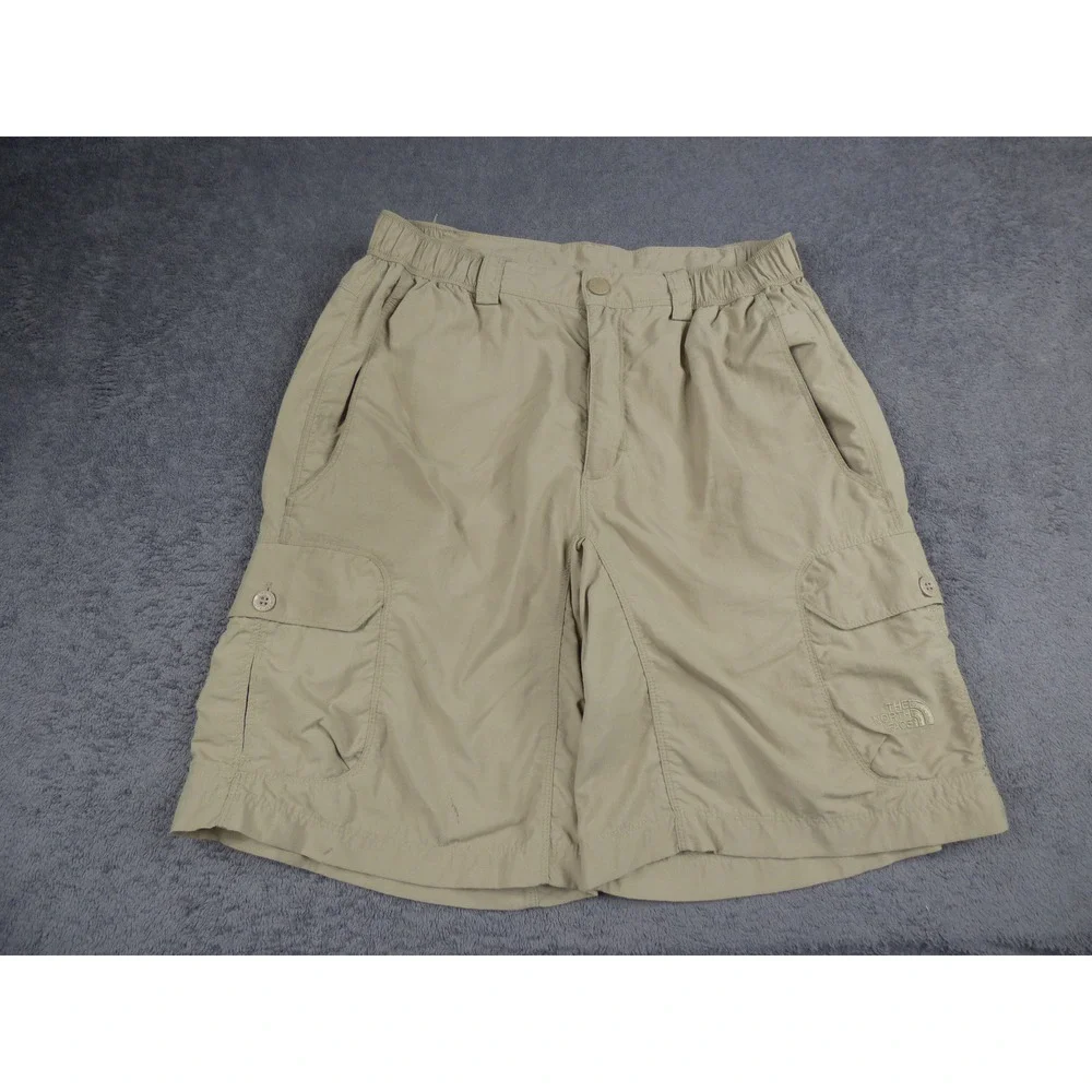 The North Face Mens Khaki Tan Nylon Cargo Hiking Shorts Small Regular S/P